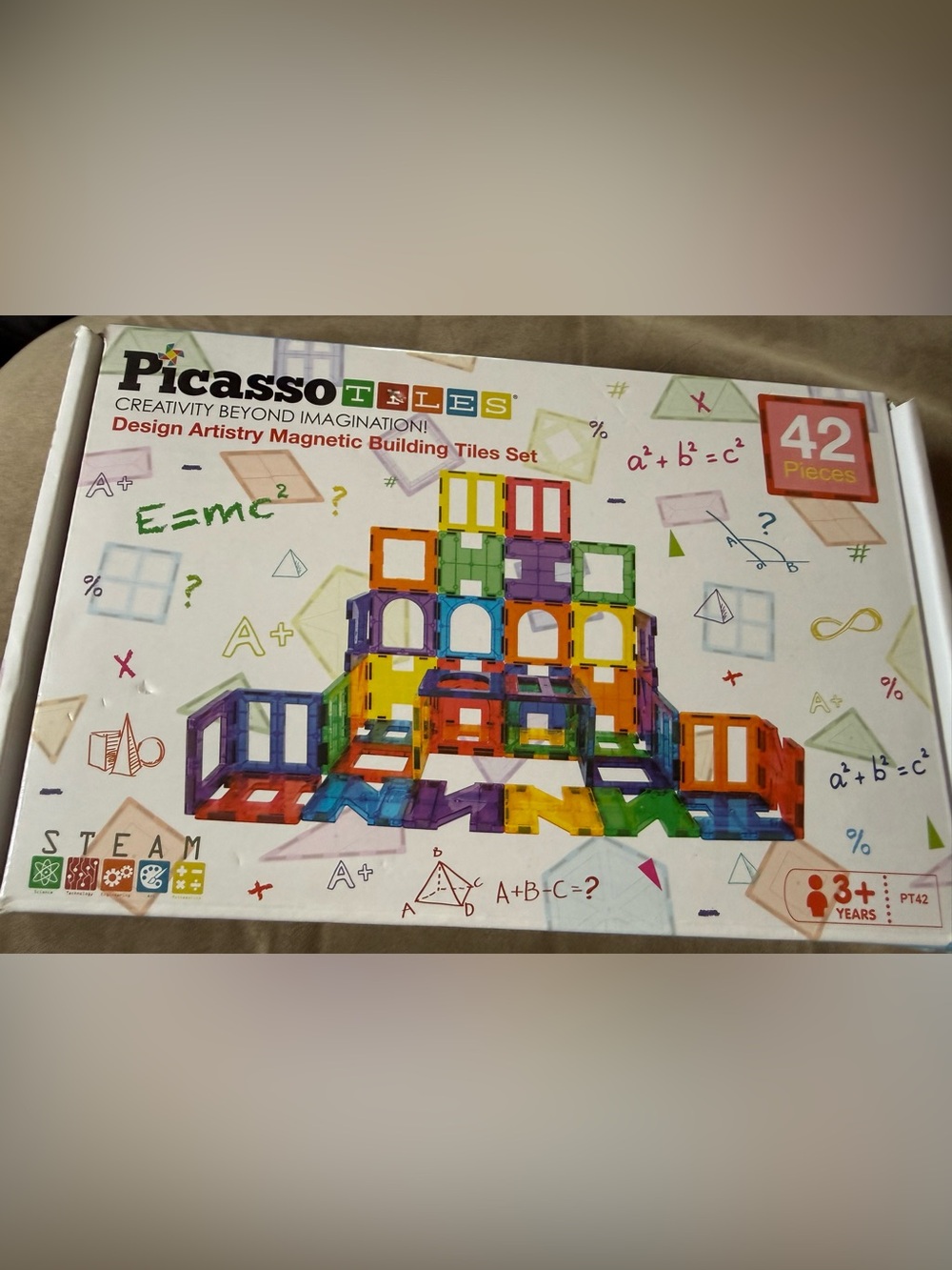 Educational Magnetic Building Tiles Set - Multicolor